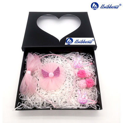 অ্যাঞ্জেল প্যাটার্ন লেইস ফ্যাব্রিক 6pcs / গার্লস জন্য কিউট হেডব্যান্ডস সেট করুন